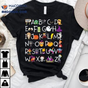 Halloween Kindergarten Teacher Shirt, Alphabet Shirt