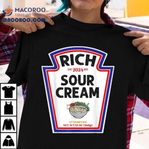 Halloween Matching Costume Rich Sour Cream Bottle Label Shirt