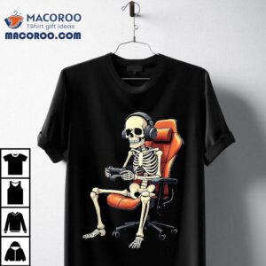 Halloween Skeleton Gamer Video Gaming Boys Girls Tshirt