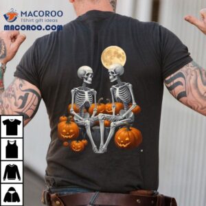 Halloween Skeletons In Pumpkin Patch Shirt