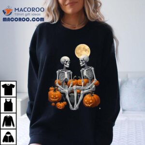 Halloween Skeletons In Pumpkin Patch Tshirt