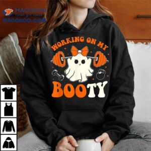 Halloween Working On My Booty Funny Gym Workout Ghost Shirt