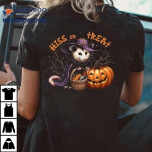 Hiss Or Treat Halloween Pumpkin Witch Opossum Scary Possum Shirt