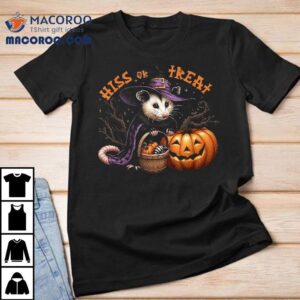 Hiss Or Treat Halloween Pumpkin Witch Opossum Scary Possum Shirt