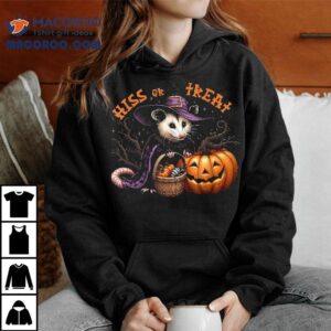 Hiss Or Treat Halloween Pumpkin Witch Opossum Scary Possum Tshirt