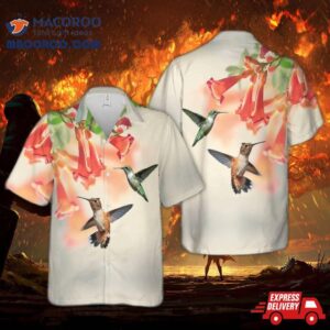 Hummingbirds Trumpet Flower Hawaiian Shirt
