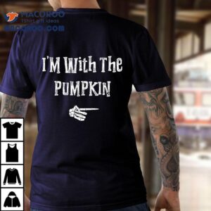 I’m With Pumpkin Halloween Costume Funny Couples Matching Shirt