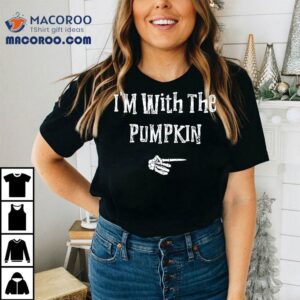 I M With Pumpkin Halloween Costume Funny Couples Matching Tshirt