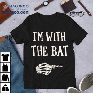 I M With The Bat Halloween Skeleton Costume Tshirt