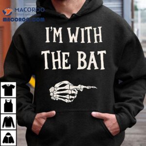 I M With The Bat Halloween Skeleton Costume Tshirt