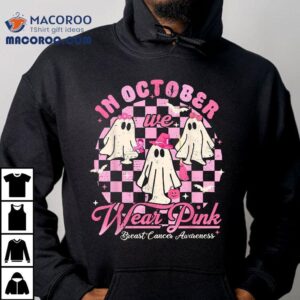 In October We Wear Pink Halloween Breast Cancer Awareness Shirt