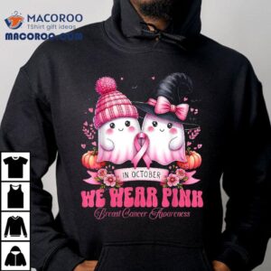In October We Wear Pink Pumpkin Breast Cancer Awareness Tshirt