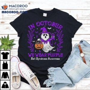In October We Wear Purple Rett Syndrome Awareness Halloween Tshirt