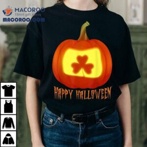 Irish Shamrock Halloween Pumpkin Jack O Lantern Costume Shirt