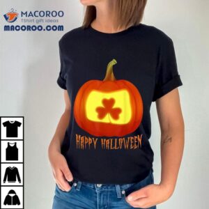 Irish Shamrock Halloween Pumpkin Jack O Lantern Costume Shirt
