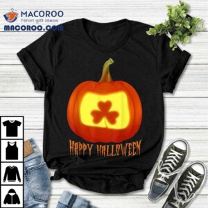Irish Shamrock Halloween Pumpkin Jack O Lantern Costume Tshirt