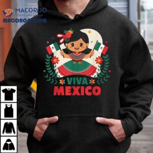 Kids Cute Viva Mexico Girl Mexican Independence Day Tshirt