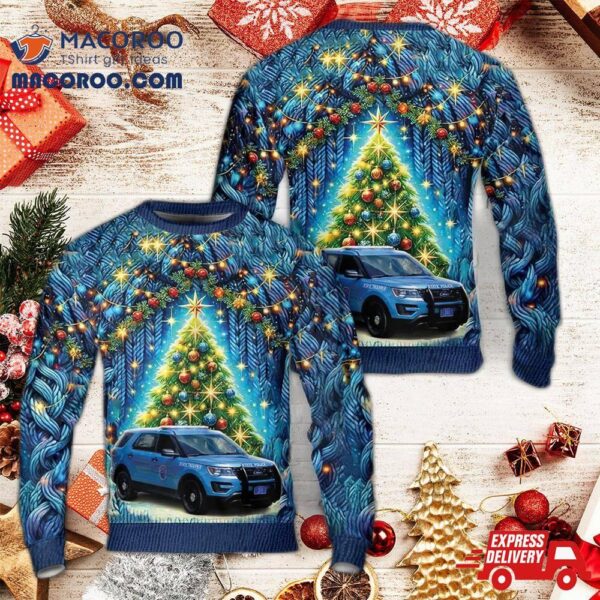 Maine State Police Aop Christmas Ugly Sweater