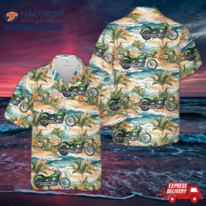 Metallic Green 2008 Kawasaki Vulcan 900 Motorcycle Hawaiian Shirt