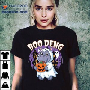 Moo Deng Baby Hippo Boo Long For Halloween Tshirt