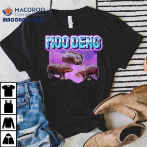 Moo Deng Funny Pygmy Baby Hippo Mu Hip Hop Zoo Team Tshirt