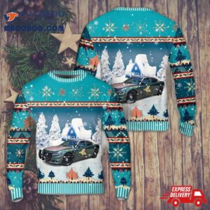 New Hampshire State Police Aop Christmas Ugly Sweater