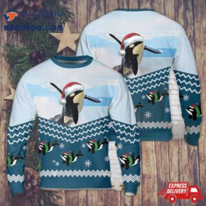 Orcas (killer Whales) Christmas Aop Sweater