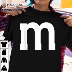 Pick Your Color M Group Letter Simple Lazy Halloween Tshirt