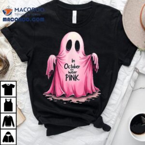 Pink Ghost Solidarity Fight Breast Cancer Halloween Shirt