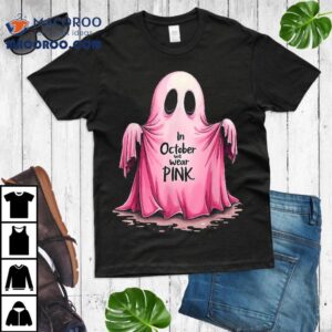 Pink Ghost Solidarity Fight Breast Cancer Halloween Tshirt