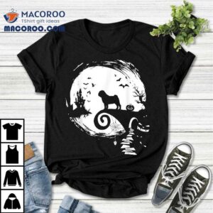 Pug Dog And Moon Halloween Costume Lover Funny Tshirt