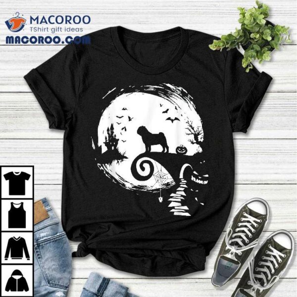 Pug Dog And Moon Halloween Costume Lover Funny Shirt