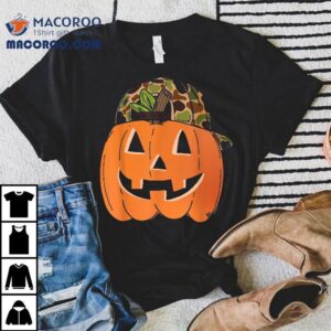 Pumpkin Backwards Hat Halloween Costume For Boy Kids Toddler Tshirt