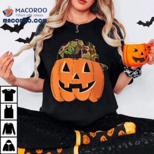 Pumpkin Backwards Hat Halloween Costume For Boy Kids Toddler Tshirt