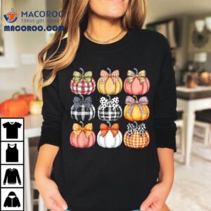 Pumpkin Coquette Bow Fall Halloween Costume Spooky Season Tshirt