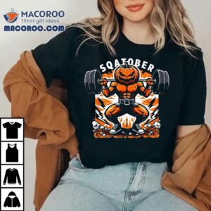 Pumpkin Power Squat – Halloween Gym Motivational Lightweight Shirt