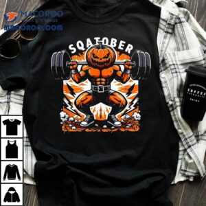Pumpkin Power Squat Halloween Gym Motivational Lightweigh Tshirt