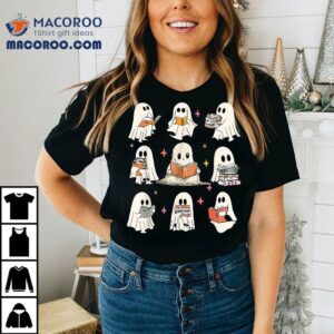 Retro Groovy Teacher Halloween Ghost Read More Books Tshirt