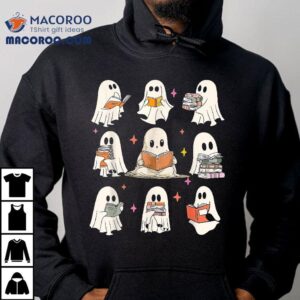 Retro Groovy Teacher Halloween Ghost Read More Books Tshirt