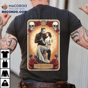 Retro Halloween Frankenstein Lovers Tarot Card Shirt Retro Halloween Frankenstein Lovers Tarot Card Shirt