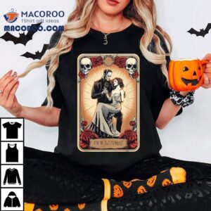 Retro Halloween Frankenstein Lovers Tarot Card Tshirt