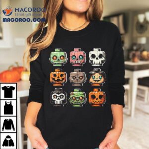 Retro Horror Bricks Head Scary Halloween Mask Shirt