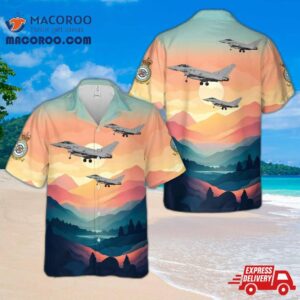 Royal Air Force Typhoon Fgr4 Zk378 ‘378’ Of No. Ii (ac) Squadron Raf Hawaiian Shirt