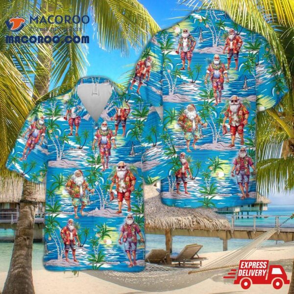 Santa Claus On Holidays Christmas Hawaiian Shirt