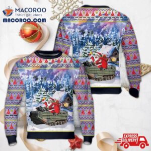 Santa Claus U.s. Marine Corps Assault Amphibious Vehicle Aav Christmas Sweater