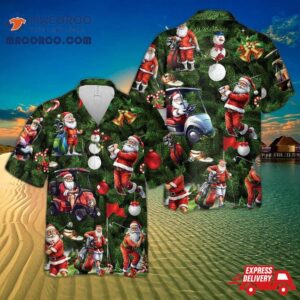 Santa Golf Player Funny Christmas Hawaiian Shirt