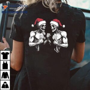 Santa Skeleton Wrestling Wrestler Halloween Christmas Xmas Shirt