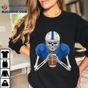Skeleton Football Halloween Funny Boys Distressed Shirt