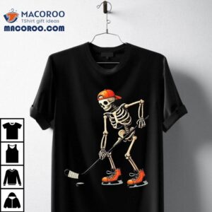 Skeleton Ice Hockey Halloween Costume Boys Kids Tee Tshirt