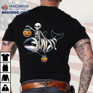 Skeleton Riding Mummy Orca Halloween Candy Whale Funny Shirt 3 Skeleton Riding Mummy Orca Halloween Candy Whale Funny Tshirt